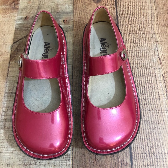 ALEGRIA Pink Mary Jane Clogs Breast Cancer EUC 35 - Picture 9 of 10